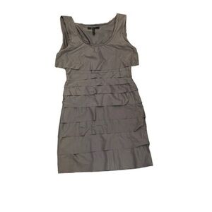 BCBGMaxAzria Sawyer Grey Dusk Ruffle Dress